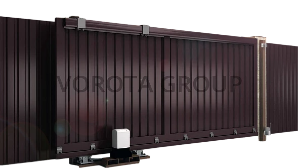 Откатные ворота из профнастила Doorhan с автоматикой 3100x2000